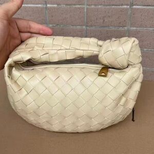 Cream woven leather bag
